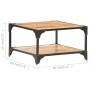 Mesa de centro de madera maciza de mango 60x60x35 cm