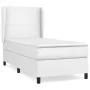 Box spring bed with white synthetic leather mattress 90x190 cm by vidaXL, Beds and slatted bases - Ref: Foro24-3128890, Price...