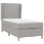 Box spring bed with light gray fabric mattress 100x200 cm by vidaXL, Beds and slatted bases - Ref: Foro24-3128341, Price: 356...
