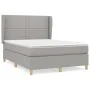 Box spring bed with light gray fabric mattress 140x200 cm by vidaXL, Beds and slatted bases - Ref: Foro24-3128445, Price: 482...