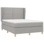 Box spring bed with light gray fabric mattress 140x200 cm by vidaXL, Beds and slatted bases - Ref: Foro24-3128445, Price: 482...