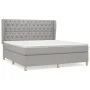 Box spring bed with light gray fabric mattress 160x200 cm by vidaXL, Beds and slatted bases - Ref: Foro24-3128773, Price: 582...
