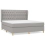 Cama box spring con colchón tela gris claro 160x200 cm de vidaXL, Camas y somieres - Ref: Foro24-3128773, Precio: 597,45 €, D...
