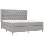 Box spring bed with light gray fabric mattress 160x200 cm by vidaXL, Beds and slatted bases - Ref: Foro24-3128773, Price: 582...