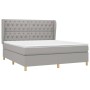 Cama box spring con colchón tela gris claro 160x200 cm de vidaXL, Camas y somieres - Ref: Foro24-3128773, Precio: 597,45 €, D...