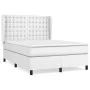 Box spring bed with white synthetic leather mattress 140x190 cm by vidaXL, Beds and slatted bases - Ref: Foro24-3129028, Pric...