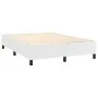 Box spring bed with white synthetic leather mattress 140x190 cm by vidaXL, Beds and slatted bases - Ref: Foro24-3129028, Pric...