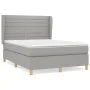 Box spring bed with light gray fabric mattress 140x200 cm by vidaXL, Beds and slatted bases - Ref: Foro24-3128605, Price: 514...
