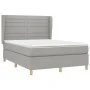 Box spring bed with light gray fabric mattress 140x200 cm by vidaXL, Beds and slatted bases - Ref: Foro24-3128605, Price: 514...