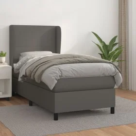 Boxspringbett mit grauer Kunstledermatratze 80x200 cm von vidaXL, Betten und Lattenroste - Ref: Foro24-3128881, Preis: 346,13...