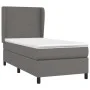 Box spring bed with gray synthetic leather mattress 80x200 cm by vidaXL, Beds and slatted bases - Ref: Foro24-3128881, Price:...