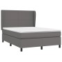 Cama box spring con colchón cuero sintético gris 140x200 cm de vidaXL, Camas y somieres - Ref: Foro24-3128917, Precio: 518,19...
