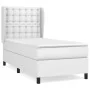 Box spring bed with white synthetic leather mattress 90x190 cm by vidaXL, Beds and slatted bases - Ref: Foro24-3129004, Price...