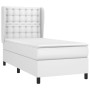 Box spring bed with white synthetic leather mattress 90x190 cm by vidaXL, Beds and slatted bases - Ref: Foro24-3129004, Price...