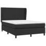 Box spring bed with black synthetic leather mattress 140x190 cm by vidaXL, Beds and slatted bases - Ref: Foro24-3128907, Pric...