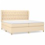 Cama box spring con colchón tela color crema 200x200 cm de vidaXL, Camas y somieres - Ref: Foro24-3128794, Precio: 654,43 €