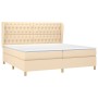 Cama box spring con colchón tela color crema 200x200 cm de vidaXL, Camas y somieres - Ref: Foro24-3128794, Precio: 654,43 €