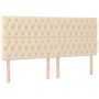 Cama box spring con colchón tela color crema 200x200 cm de vidaXL, Camas y somieres - Ref: Foro24-3128794, Precio: 654,43 €