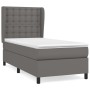 Box spring bed with gray synthetic leather mattress 100x200 cm by vidaXL, Beds and slatted bases - Ref: Foro24-3129019, Price...