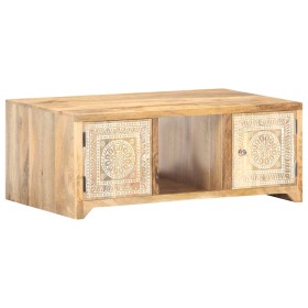 Mesa de centro de madera maciza de mango 90x50x35 cm