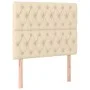 Box spring bed with cream fabric mattress 100x200 cm by vidaXL, Beds and slatted bases - Ref: Foro24-3128746, Price: 374,19 €...