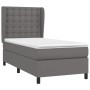 Box spring bed with gray synthetic leather mattress 90x200 cm by vidaXL, Beds and slatted bases - Ref: Foro24-3129013, Price:...