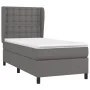 Box spring bed with gray synthetic leather mattress 90x200 cm by vidaXL, Beds and slatted bases - Ref: Foro24-3129013, Price:...