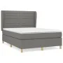 Box spring bed with dark gray fabric mattress 140x200 cm by vidaXL, Beds and slatted bases - Ref: Foro24-3128606, Price: 489,...