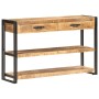 Aparador de madera maciza de mango y rugosa 120x30x75 cm