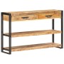 Aparador de madera maciza de mango y rugosa 120x30x75 cm