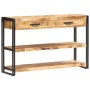 Aparador de madera maciza de mango y rugosa 120x30x75 cm