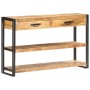 Aparador de madera maciza de mango y rugosa 120x30x75 cm