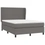Box spring bed with gray synthetic leather mattress 140x190 cm by vidaXL, Beds and slatted bases - Ref: Foro24-3128911, Price...