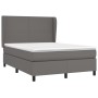 Cama box spring con colchón cuero sintético gris 140x190 cm de vidaXL, Camas y somieres - Ref: Foro24-3128911, Precio: 534,60...