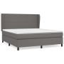Cama box spring con colchón cuero sintético gris 180x200 cm de vidaXL, Camas y somieres - Ref: Foro24-3128929, Precio: 637,85 €