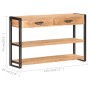 Aparador de madera maciza de acacia 120x30x75 cm