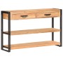 Aparador de madera maciza de acacia 120x30x75 cm