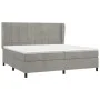 Box spring bed with light gray velvet mattress 200x200 cm by vidaXL, Beds and slatted bases - Ref: Foro24-3129231, Price: 668...