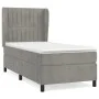 Box spring bed with light gray velvet mattress 100x200 cm by vidaXL, Beds and slatted bases - Ref: Foro24-3129315, Price: 342...