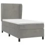 Box spring bed with light gray velvet mattress 90x190 cm by vidaXL, Beds and slatted bases - Ref: Foro24-3129069, Price: 315,...