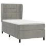Box spring bed with light gray velvet mattress 100x200 cm by vidaXL, Beds and slatted bases - Ref: Foro24-3129195, Price: 325...