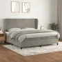 Box spring bed with light gray velvet mattress 200x200 cm by vidaXL, Beds and slatted bases - Ref: Foro24-3129111, Price: 658...