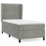 Cama box spring con colchón terciopelo gris claro 80x200 cm de vidaXL, Camas y somieres - Ref: Foro24-3129297, Precio: 346,25...