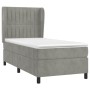 Cama box spring con colchón terciopelo gris claro 80x200 cm de vidaXL, Camas y somieres - Ref: Foro24-3129297, Precio: 346,25...