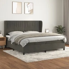 Box spring bed with dark gray velvet mattress 200x200 cm by vidaXL, Beds and slatted bases - Ref: Foro24-3129352, Price: 627,...