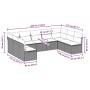 Set muebles jardín 9 pzas y cojines ratán sintético gris claro
