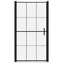 Puerta de ducha de vidrio templado negro 100x178 cm