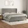 Box spring bed with light gray velvet mattress 200x200 cm by vidaXL, Beds and slatted bases - Ref: Foro24-3129471, Price: 698...