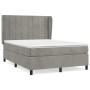 Box spring bed with light gray velvet mattress 140x200 cm by vidaXL, Beds and slatted bases - Ref: Foro24-3129213, Price: 505...