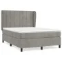 Box spring bed with light gray velvet mattress 140x200 cm by vidaXL, Beds and slatted bases - Ref: Foro24-3129213, Price: 504...